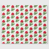 botanische afdruk, diepe rode pony cadeaupapier (Vlak)