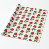 botanische afdruk, diepe rode pony cadeaupapier (Uitgerold)