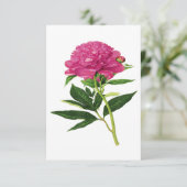  botanische afdruk, Fuchsia Pink Peony Bedankkaart (Staand voorkant)