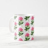 botanische afdruk, Fuchsia Pink Peony Koffiemok (Voorkant links)