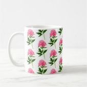 botanische afdruk, Fuchsia Pink Peony Koffiemok (Links)