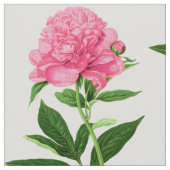 botanische afdruk, grote roze pony stof (Close Up)