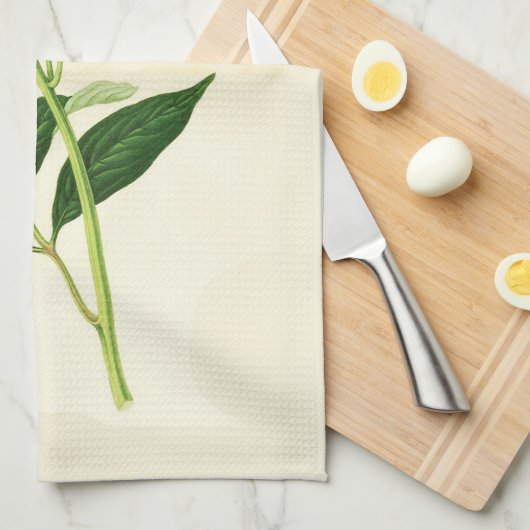  botanische afdruk, koraalroze pony theedoek (Quarter Fold)