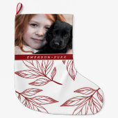 Botanische afdruk met foto en naam Red Holiday Grote Kerstsok (Voorkant)