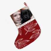 Botanische afdruk met foto en naam Red Holiday Grote Kerstsok (Achterkant (Hangend))