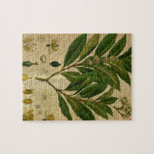 Botanische afdruk op de oude boekpagina legpuzzel (Horizontaal)