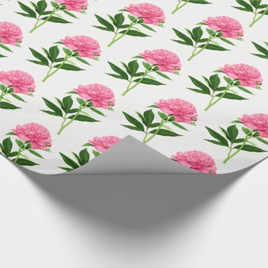  botanische afdruk, Pastel Pink Peony Cadeaupapier (Hoek)