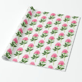  botanische afdruk, Pastel Pink Peony Cadeaupapier (Uitgerold)