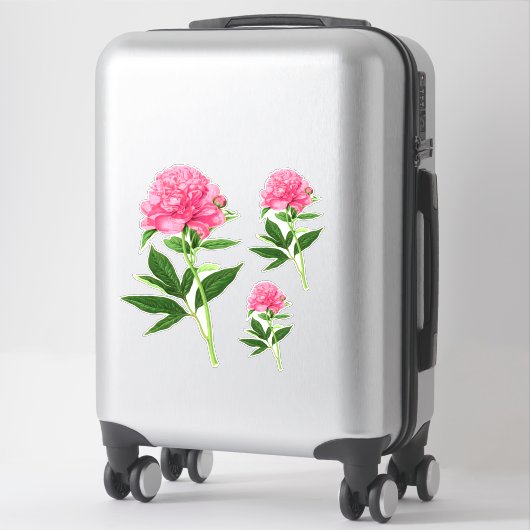  botanische afdruk, Pastel Pink Peony Sticker (Koffer)