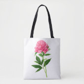  botanische afdruk, Pastel Pink Peony Tote Bag (Voorkant)