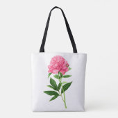  botanische afdruk, Pastel Pink Peony Tote Bag (Achterkant)