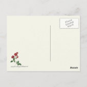 Botanische afdruk  rode rozen briefkaart (Achterkant)