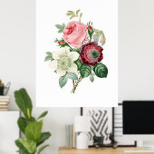 Botanische afdruk van ROZEN origineel door Redoute Poster (Thuiskantoor)