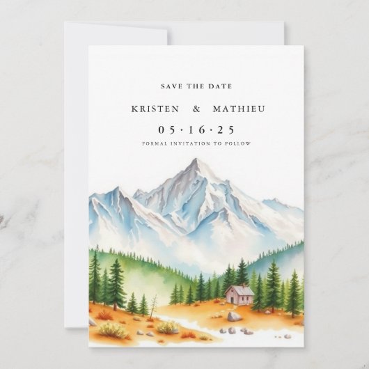 Botanische afdrukbare berg save the date (Voorkant)