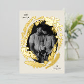 Botanische afdrukken kerstframe folie feestdagenkaart (Staand Voorkant)