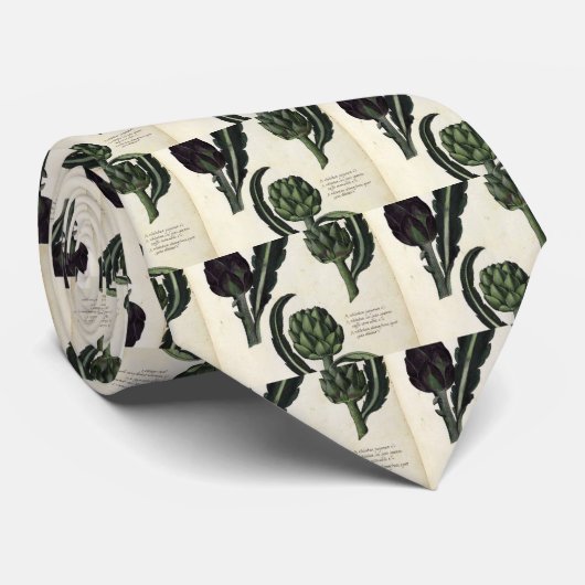  Botanische afdrukken van Artichoke Stropdas (Opgerold)