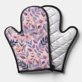 Botanische AI Art Oven Mitt voor Hedendaags Gebrui Ovenwant (Voorkant / Achterkant)