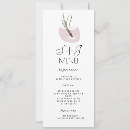 Botanische Airplant Terrarium Wedding Menu (Voorkant)