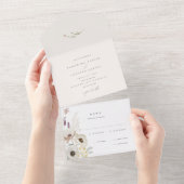 Botanische All-in-One bruiloft uitnodiging (Afscheurbaar)