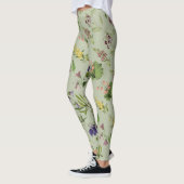 Botanische alpiene Floral over de afdruk Leggings (Links)