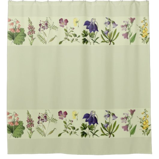 Botanische alpiene vloerbedekking douchegordijn (Voorkant)