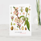 Botanische amandelbloesems Monogram Blank Notitiekaartje (Voorkant)