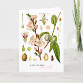 Botanische amandelbloesems Monogram Blank Notitiekaartje (Voorkant)