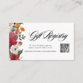 Botanische Amaryllis Baby shower QR Code Registry Informatiekaartje (Voorkant)