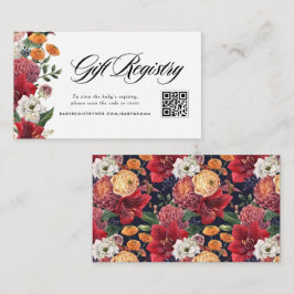 Botanische Amaryllis Baby shower QR Code Registry Informatiekaartje