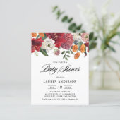 Botanische amaryllis Baby shower uitnodiging (Staand voorkant)