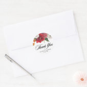 Botanische Amaryllis Bruids Shower Bedankje Ronde Sticker (Envelop)