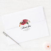 Botanische Amaryllis Bruidsbruiloft Dank Je Ronde Sticker (Envelop)
