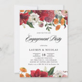 Botanische amaryllis en moeders verlovingsfeest kaart (Voorkant)