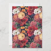 Botanische Amaryllis en Mums Bloemen Trouwdouche Kaart (Achterkant)