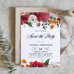 Botanische Amaryllis en Mums Floral Sweet 16 Party Kaart<br><div class="desc">Nodig familie en vrienden uit voor uw evenement met deze aanpasbare zoete 16-feestuitnodiging. Het beschikt over waterverf amaryllis, rozen, ranunculus en chrysanten met een bijpassend bloemmotief. Deze botanische zoete zestienuitnodiging is ideaal voor herfst- en kerstverjaardagsfeestjes. Personaliseer deze florale zoete 16-uitnodiging door het evenement, namen, datum, tijd, locatie en andere details...</div>
