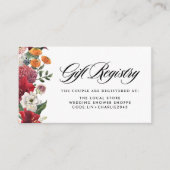 Botanische Amaryllis en Mums Trouwregister Informatiekaartje (Voorkant)