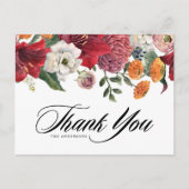 Botanische Amaryllis en Mums Wedding Bedankt Briefkaart (Voorkant)
