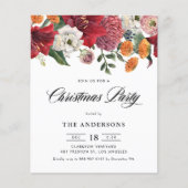 Botanische Amaryllis kerstfeest uitnodiging (Voorkant)