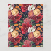 Botanische Amaryllis verjaardagsfeestje uitnodigin (Achterkant)