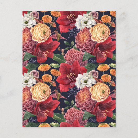 Botanische Amaryllis verjaardagsfeestje uitnodigin (Achterkant)