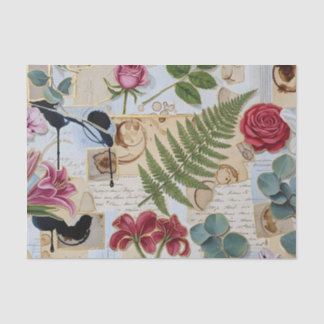 Botanische-Ambachtelijke Collage Tissue Tissuepapier