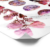 Botanische Amethyst Opal Moon Fasen Poster (Hoek)