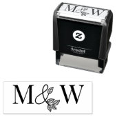 Botanische Ampersand #2 Paar Bruiloft 2 Initiaal Zelfinktende Stempel (In situ)