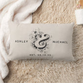 Botanische Ampersand Huwelijksdatum Linnen Kussen (Deken)