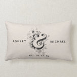 Botanische Ampersand Huwelijksdatum Linnen Kussen<br><div class="desc">Persoonlijk botanisch et-teken Nieuwgetrouwd Namen Datum Linnen Lenden Kussen Ontwerp door Anastasia Surridge, copyright 2018. Beschikbaar op www.zazzle.com/anastasia_designs. Mooie rustieke chique gepersonaliseerde duifgrijze linnen achtergrond (gedrukt foto-effect), aanpasbaar met bruid- en bruidegomnamen in zwart modern schreefloos lettertype en huwelijksdatum. Geweldige trendy, mooie accessoire voor je slaapkamer, favoriete stoel, als leuke woondecoratie...</div>