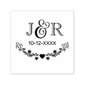 Botanische Ampersand Paar 2 Initiaal Monogm Datum  Zelfinktende Stempel (Design)