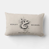 Botanische Ampersand Pas getrouwd Naam Datum Linne Kussen (Achterkant)