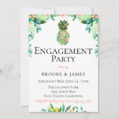 Botanische ananas verlovingsfeest kaart (Voorkant)