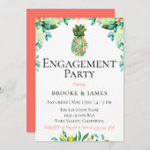 Botanische ananas verlovingsfeest kaart (Voorkant / Achterkant)