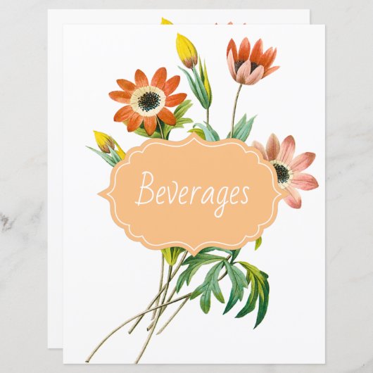 Botanische anemie Recipe Divider (Voorkant / Achterkant)